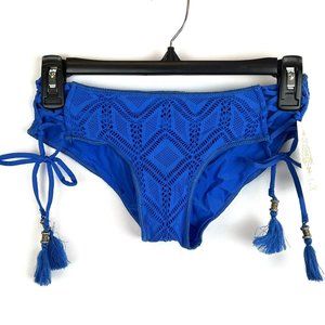 Becca Women’s Blue Lace Side Tie Bikini Bottom Size Extra Small